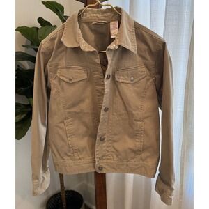 90’s Bill Blass Jacket Womens Large Petite Beige Khaki Long Sleeve Button Down